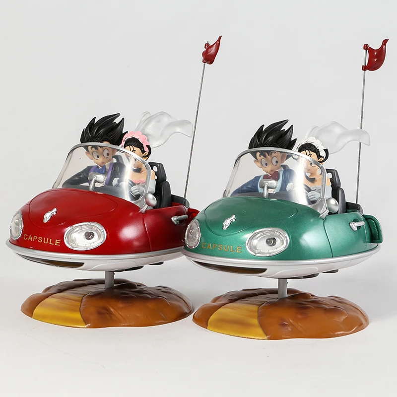 

Dragon Ball Z Goku Chichi Wedding Driving Capsule Corp Car Light Up PVC Figure Toy Collection Model Statue