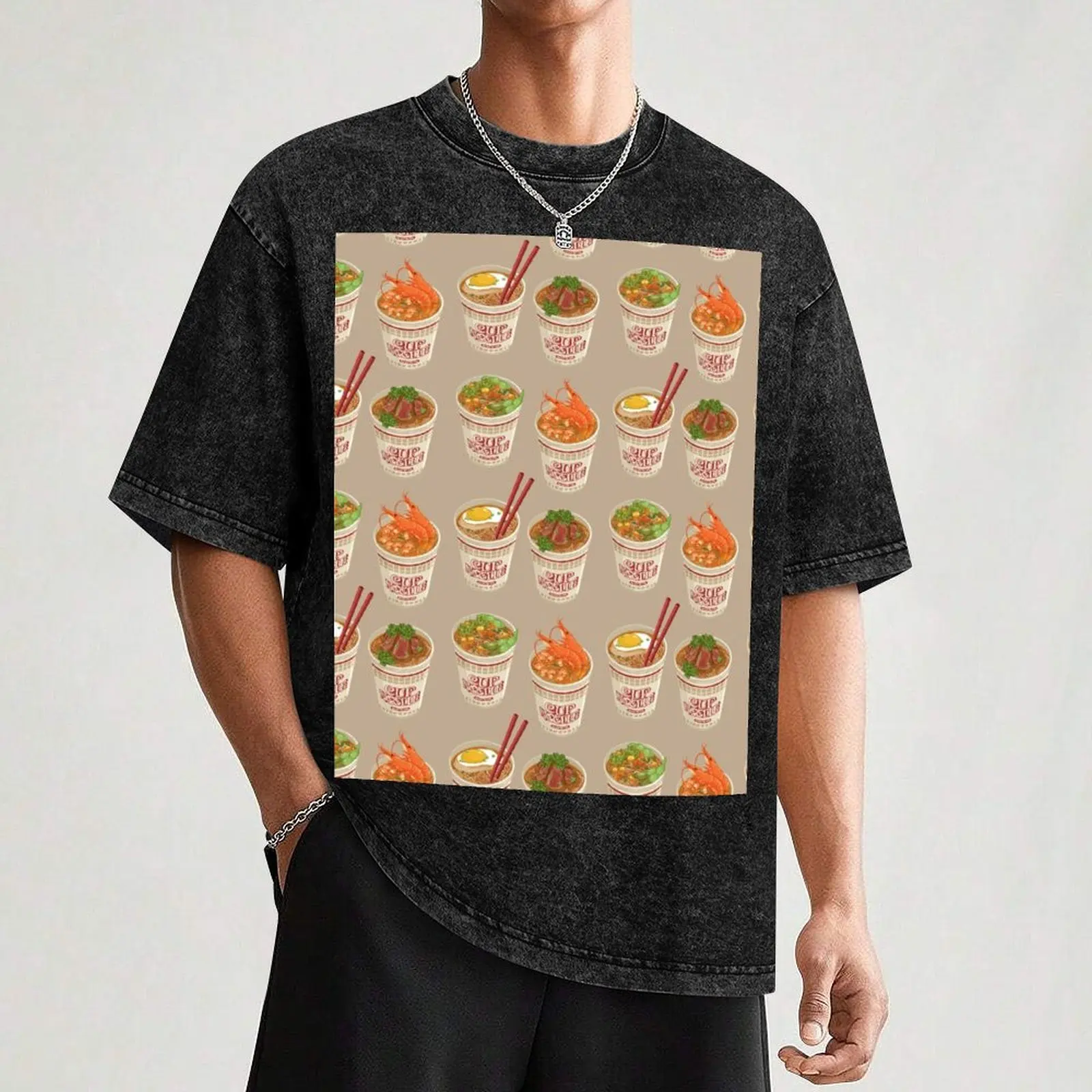 Футболка Cup Noodle Ramen мужская футболка милая одежда мужские большие и высокие