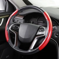 car steering wheel cover anti slip carbon black fiber silicone steering wheel cover car accessories