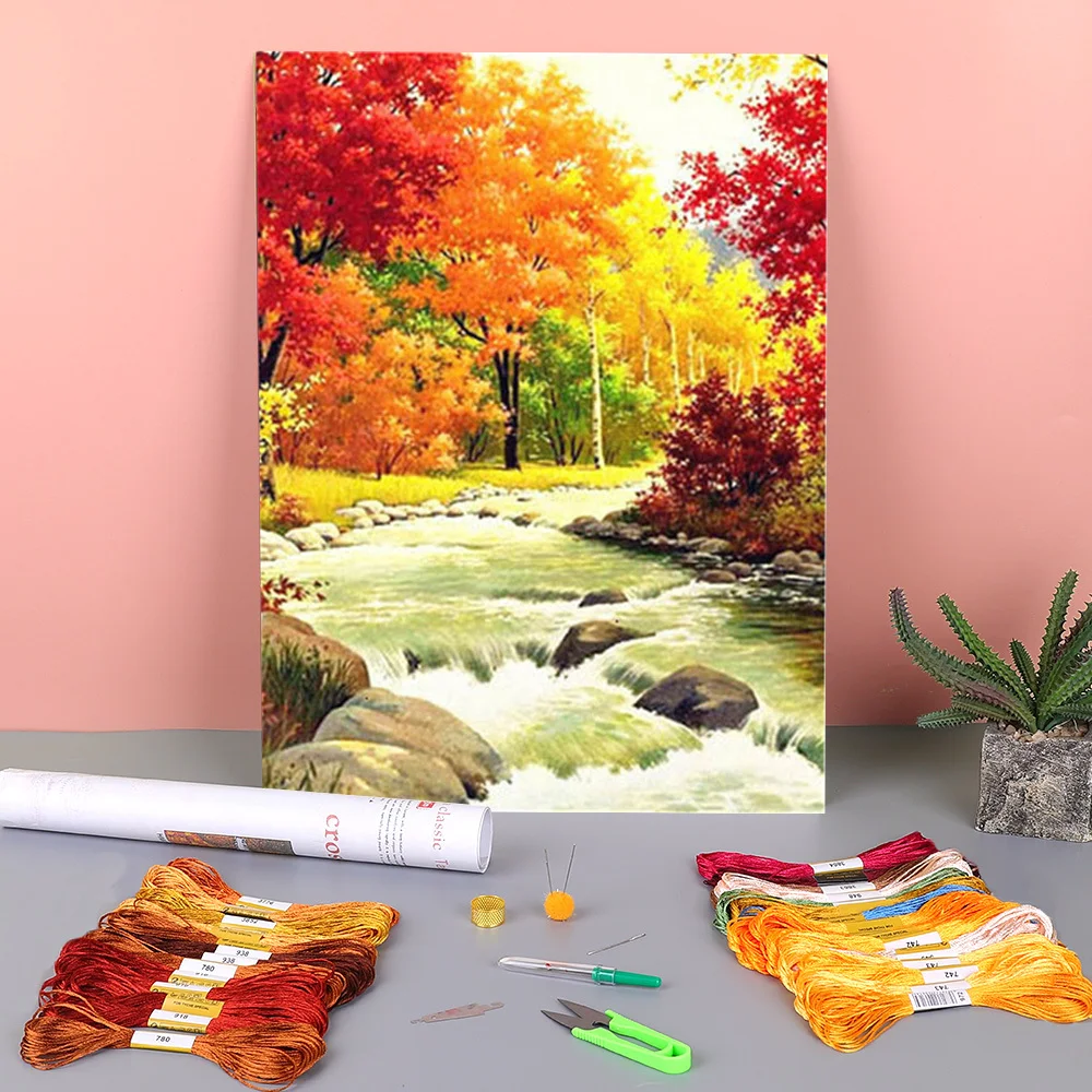 

Scenery Landscape Printed 11CT Cross Stitch Full Kit Embroidery DMC Threads Handicraft Craft Sewing Handiwork Sales Wholesale