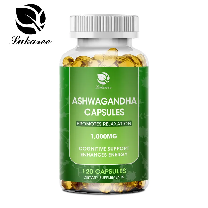 

Free Shipping Ashwagandha Root Capsules Healthy Food Anti-fatigue Dietary Fiber Mood Enhancer Energy Supplement Sleep Better