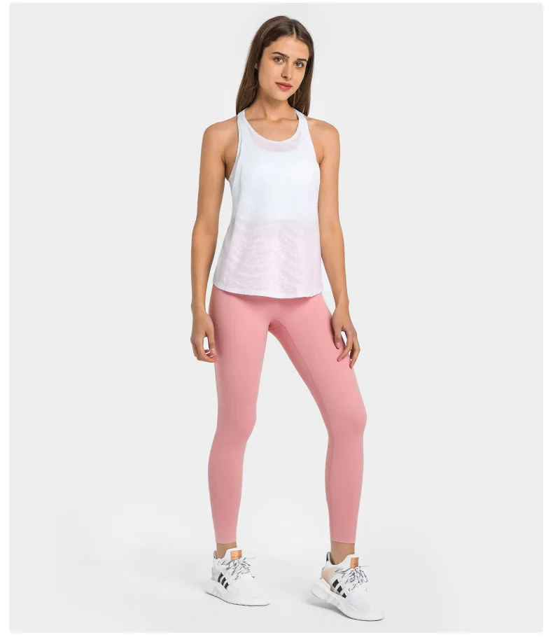 LuluWomens Clothing Yoga Tank Top Gym Sports Top Underwear Bra Outdoor Jogging Fitness Jacquard Fabric Crop Leisure Blouse Vest