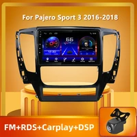 peerce for mitsubishi pajero sport 3 2016 2018 car radio dsp carplay rds fm am multimedia video player navigation gps