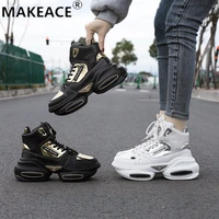 winter women shoes high heeled soft soled sports casual shoes fashion platform shoes plus cotton warm old daddy shoes bare boots