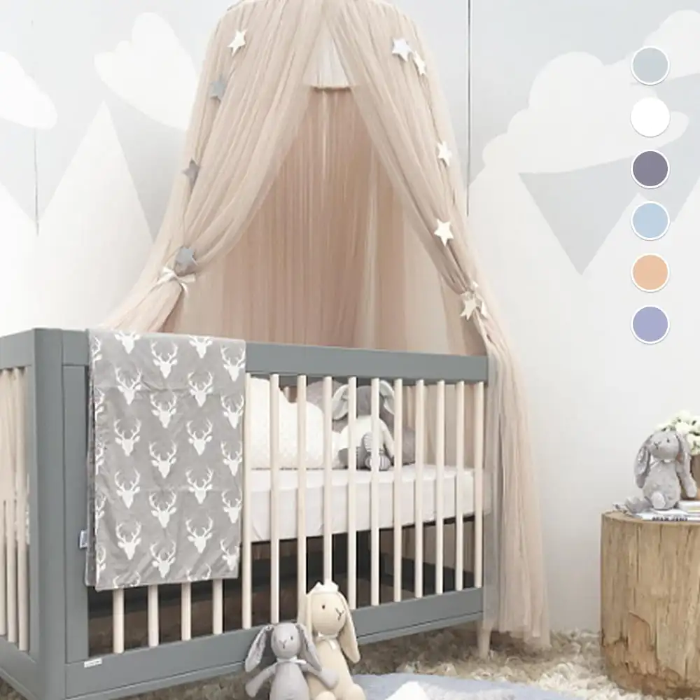 

Elegant Lace Bed Mosquito Netting Mesh Princess Round Dome Bedding Net