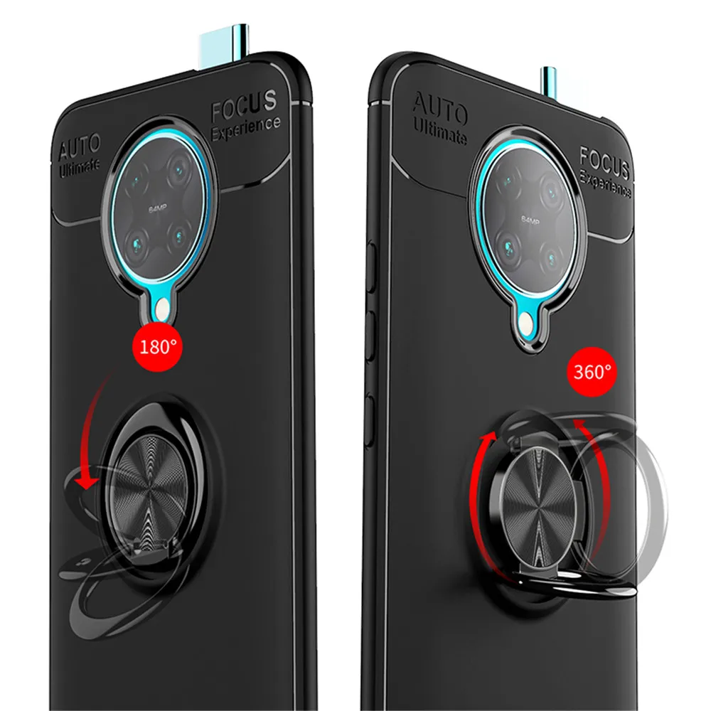 

For Xiaomi Poco F2 Pro X3 NFC M2 X2 Soft Matte Silicone Shockproof Phone Cover for Redmi K30 Pro 5G POCO F2 Pro Metal Ring Case