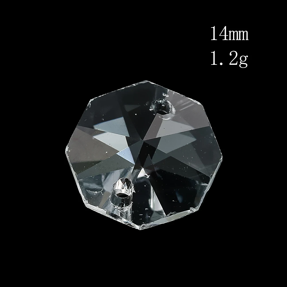 100 шт. 14 мм Кристалл K9 восьмиугольник 2 отверстия стеклянные свободные бусины прозрачные детали для люстры подвеска Призма детали для освещения Декор джордж ноэл гордон байрон свободные песнопения стихотворения