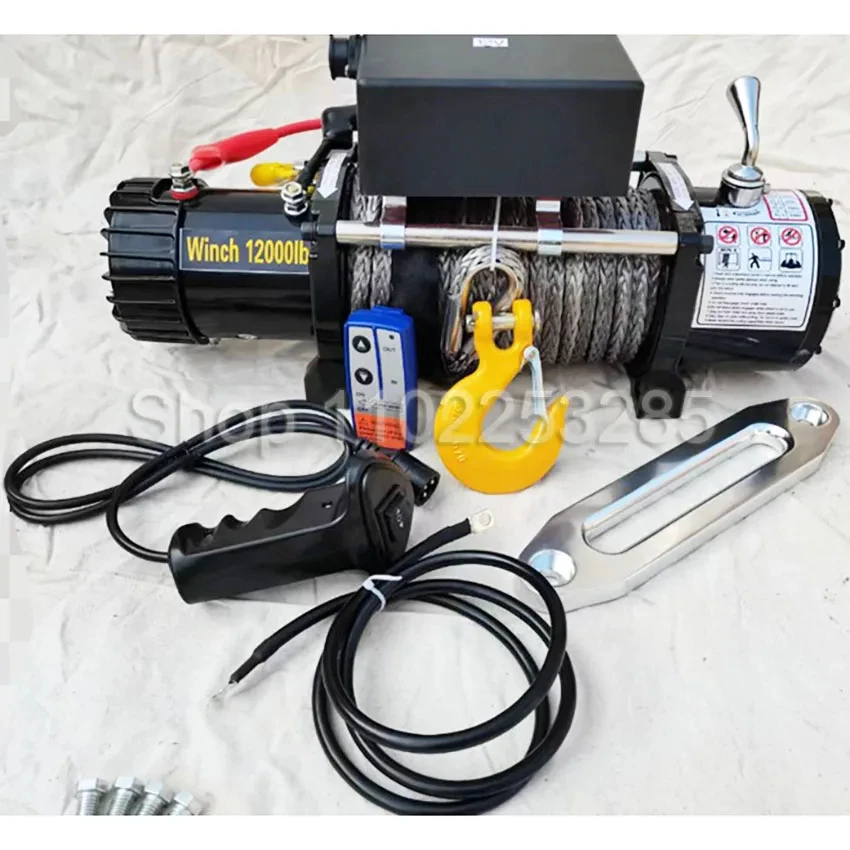 Электрическая лебедка 12 В/24 В 12000 фунтов/фунтов с дистанционным управлением для