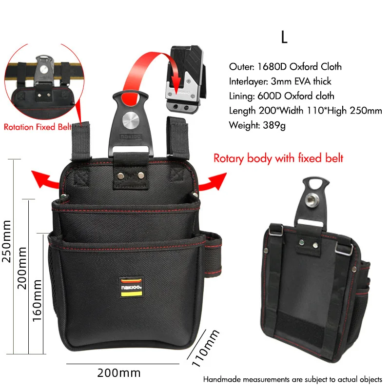 

Вращающийся набор инструментов для быстрого подвешивания, многофункциональная сумка для электрика, портативная поясная подвесная сумка, поясная сумка для обслуживания слаботочного тока