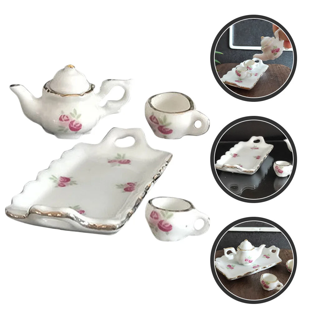 

Ceramic Tea Cups House Set Toy Miniature 6X3CM Tableware White Ceramics Pretend Play Toddler