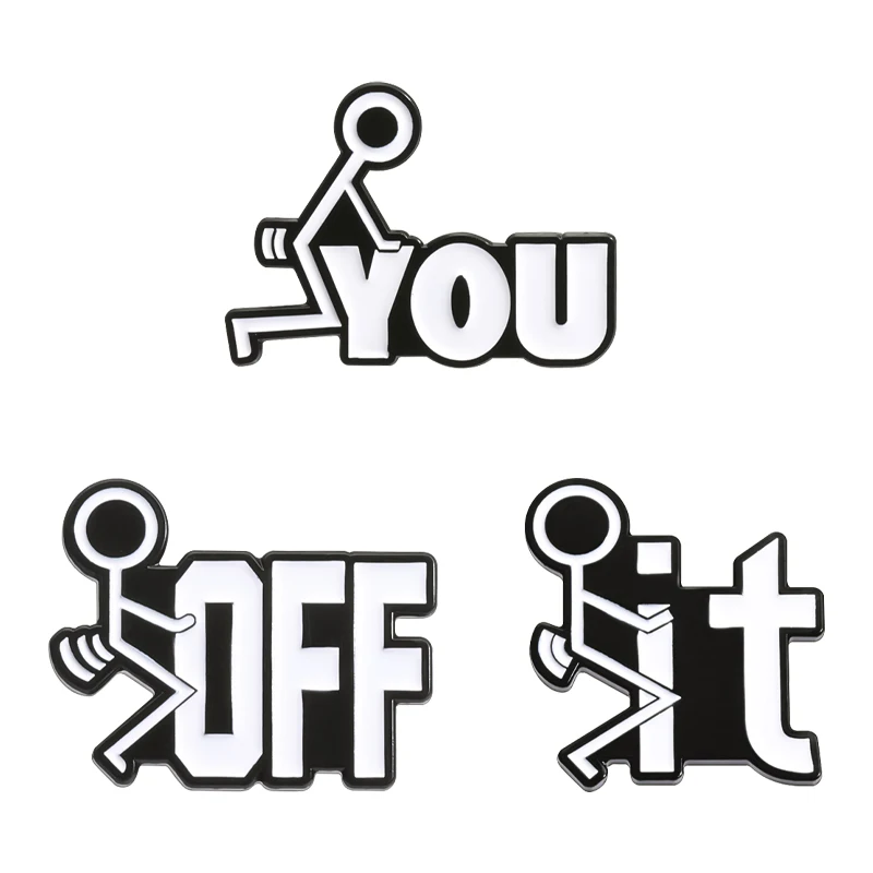 Забавные эмалированные булавки You Off It юмористические фразы готический значок с