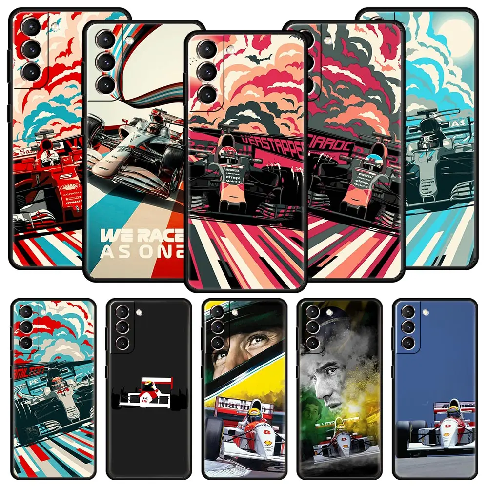 

Ayrton Senna F1 Quality Phone Case For Samsung Galaxy S22 S20 FE S10 Plus S21 Ultra 5G S10E S9 S8 Note 10 Lite 20 Black Cover