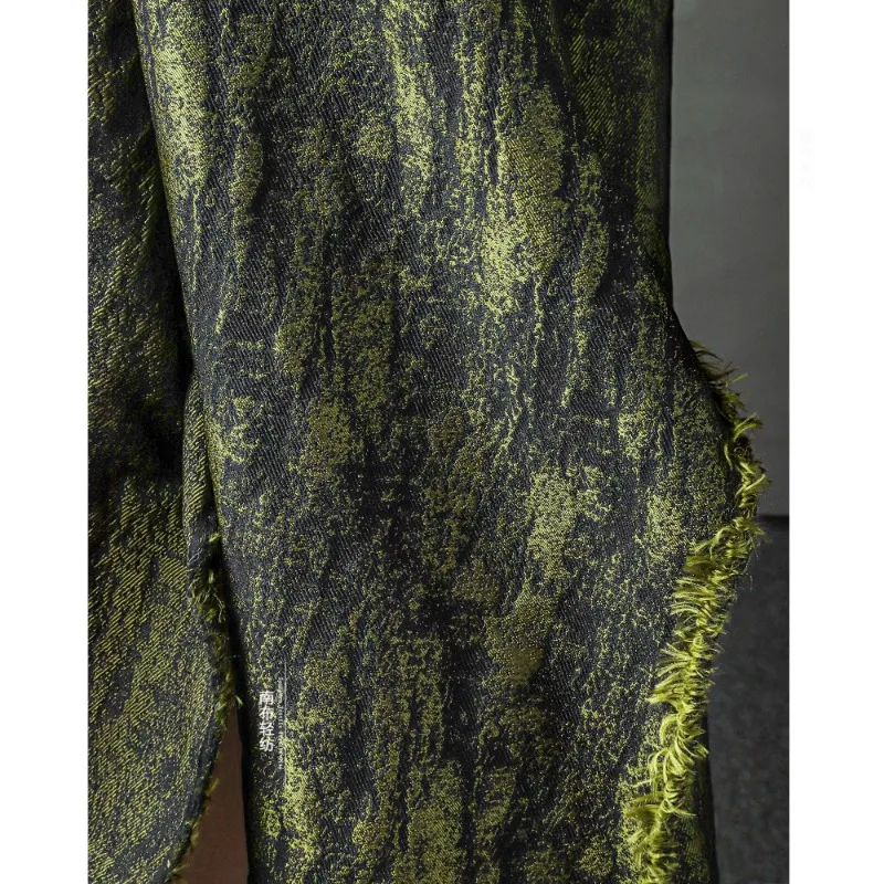 Зеленая позолоченная черная хлопковая льняная жаккардовая ткань креативная