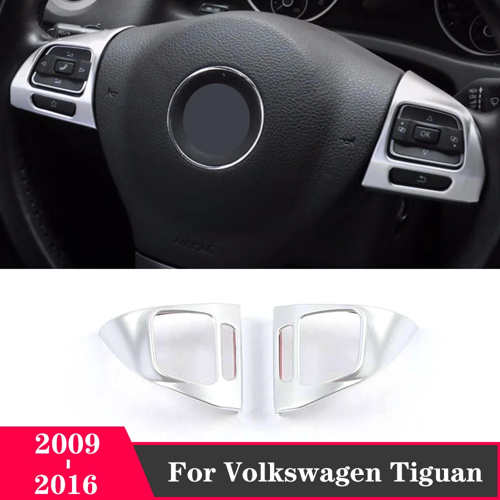 

ABS Carbon Fiber/Matte Car Steering Wheel Cover Trim Inner Sticker Car Styling For Volkswagen Tiguan 2009 - 2016 Accessories