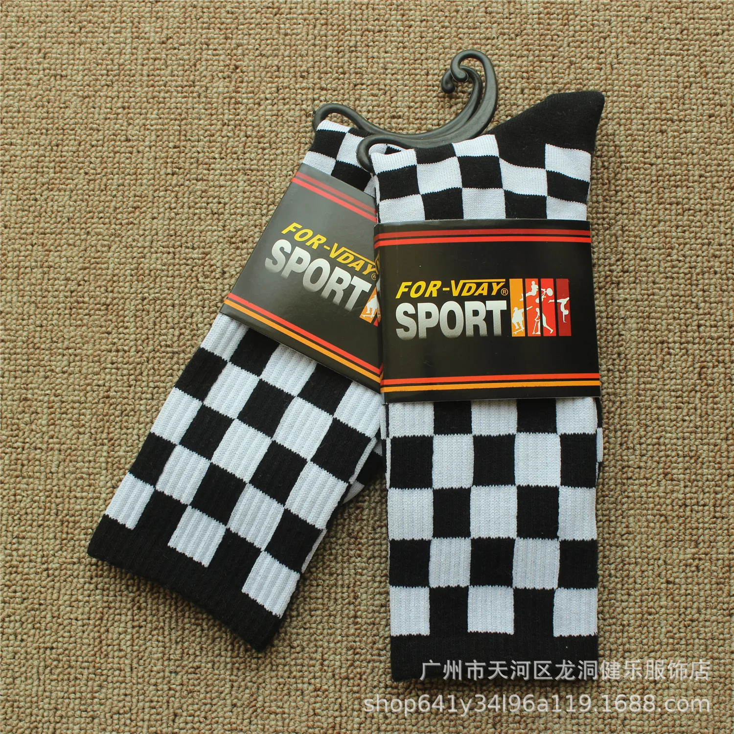 5pairs Plaid Couple Street Skateboard Stripe Trendy Hiphop Skateboard Long Cotton Socks