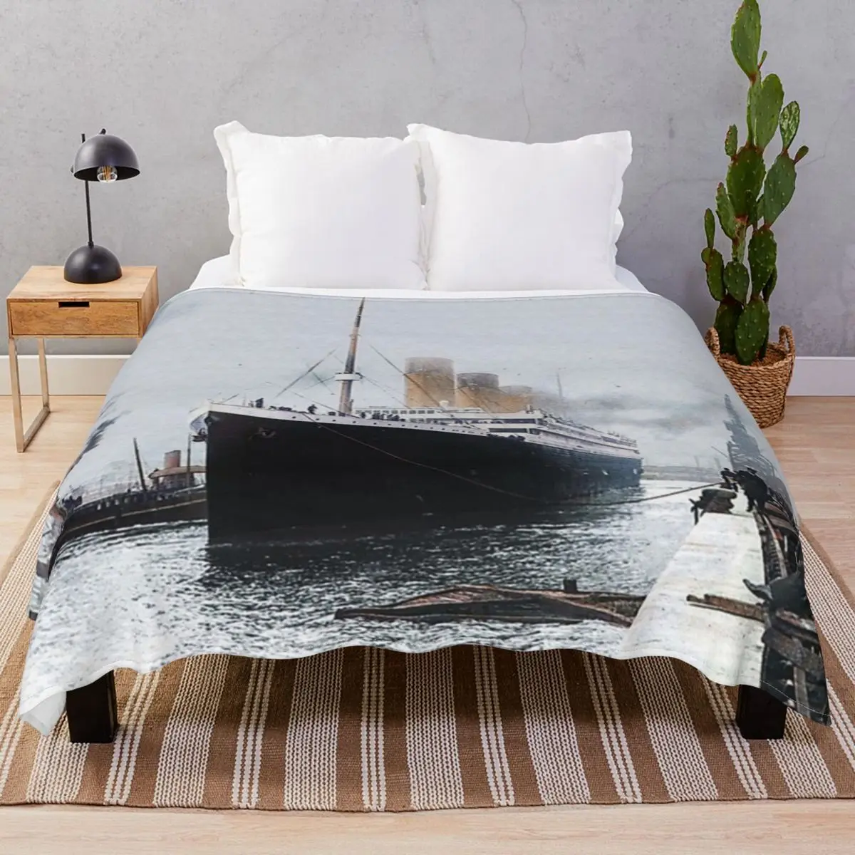 Titanic Prepares To Leave Port Blanket Fleece Summer Warm Throw Blankets for Bed Home Couch Travel Cinema