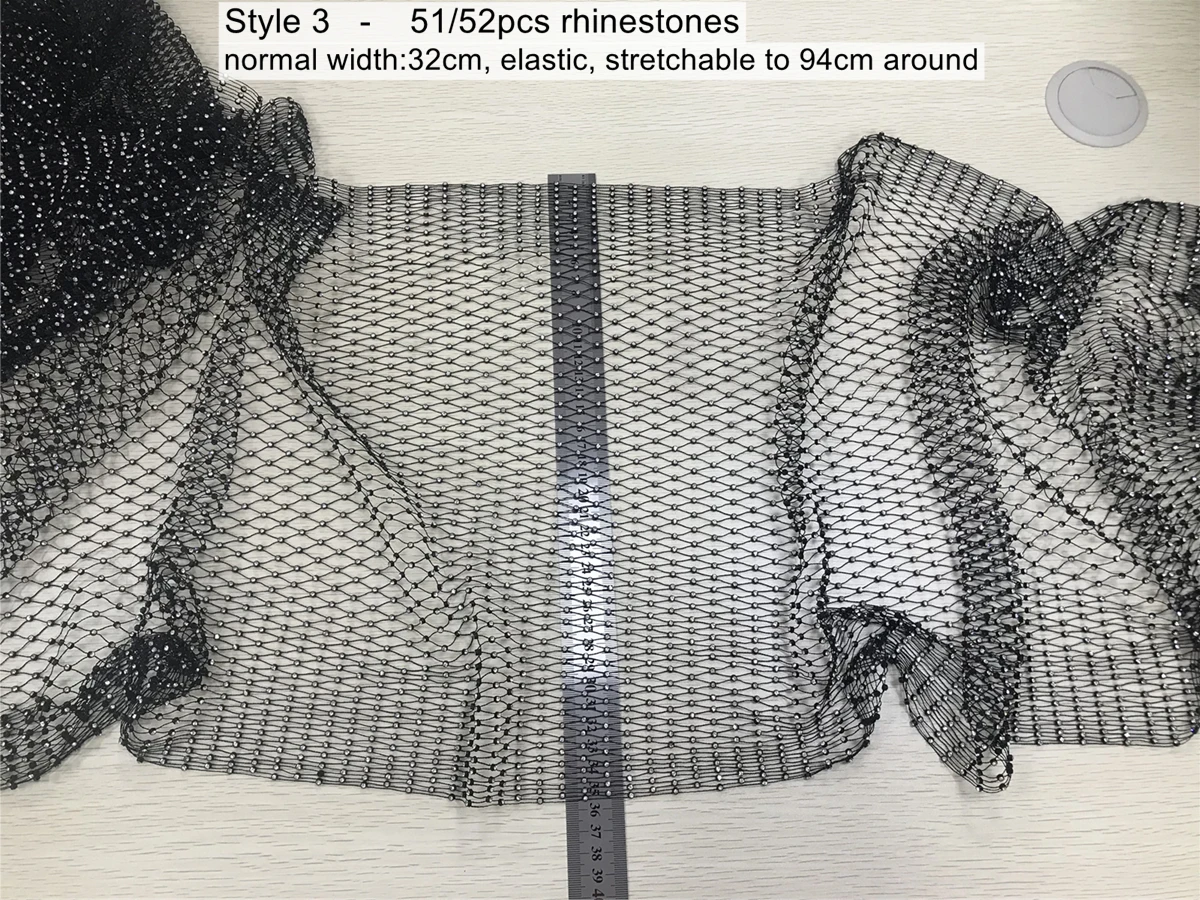 1 ярд блестящая Стразы ткань кристальная сетка стрейч ажурная отделка лента