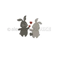 2022 spring easter two bunnys with heart set rabbits cutting dies diy paper greeting card scrapbooking decoration embossing mold