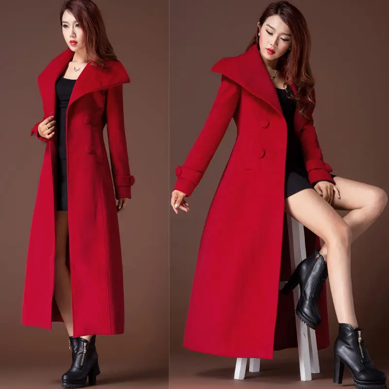 

Осенняя Женская куртка, длинное шерстяное пальто, женское облегающее повседневное пальто с отложным воротником, Дамский кардиган, верхняя одежда, шерстяное пальто G437