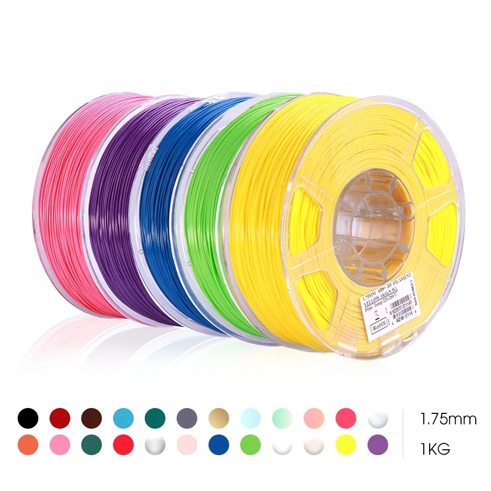

3D Printer Filament 1.75mm 1KG ABS+ 3D Plastic Printing Filament 2.2 LBS Spool 3D Printing Material for 3D Printer