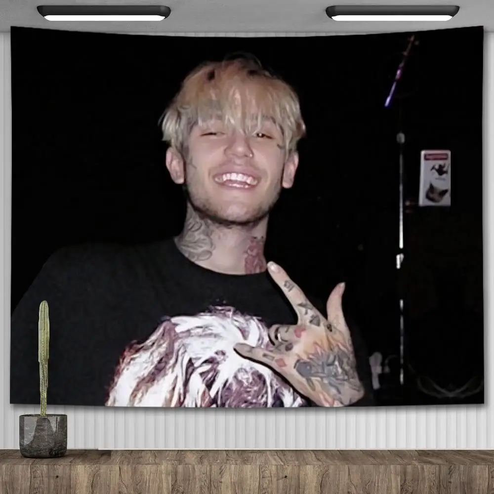 

Lil Peep Tapestry Wall Hanging Rapper Art Print Tapestry Hippie Tapestries Aesthetic Room Decor Bedroom Tapices Table Cloth
