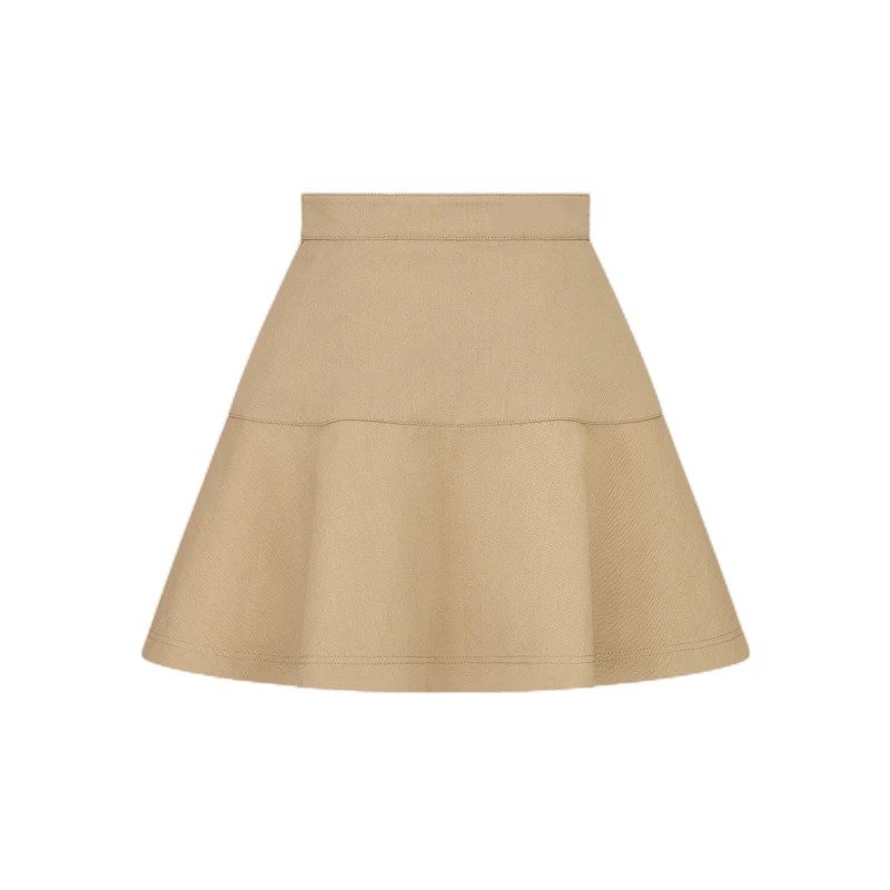 

Golf Women's Dress 23 Summer New Beige Cotton Flare Miniskirt A-line High waist Skirt Short skirt