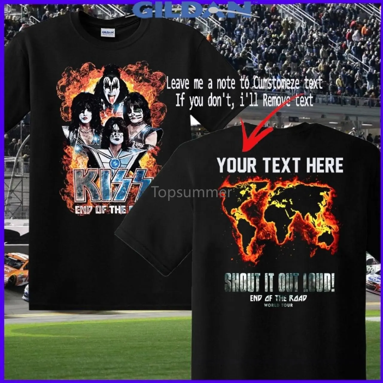 

Newworldstore Kiss Band T Shirt World Tour D056