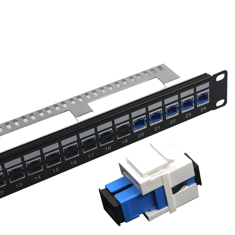 Фото 24-портовый SC APC UPC оптоволоконный патч-панель Кронштейн SC-SC Keystone Jack Симплексная оптическая рамка Одномодовая стойка для шкафа ODF 19 дюймов 1U №4
