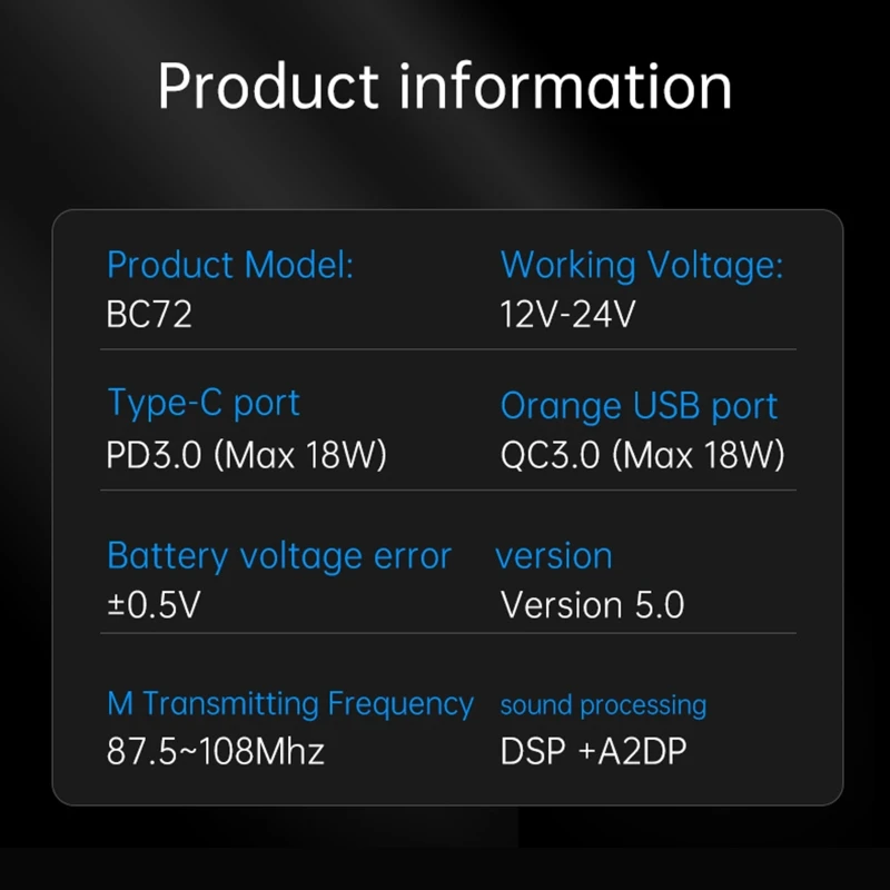 

Multifunctional Car MP3 Player PD 18W Fast Charging Adapter FM Transmitter Car Interior Entertainment Device Dropshipping