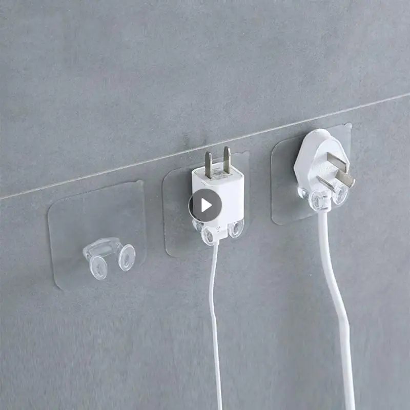 

Punch Free Power Plug Hook Socket Holder Wall Storage Household Appliance Plug Self Adhesive Wall Mounted Universal Hook