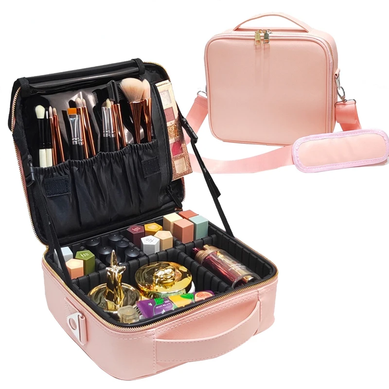 

New Women Professional Makeup Bag Large Capacity Cosmetic Bag Beauty Salon Tattoos Nail Art Tool Bin Case Travel Accessories