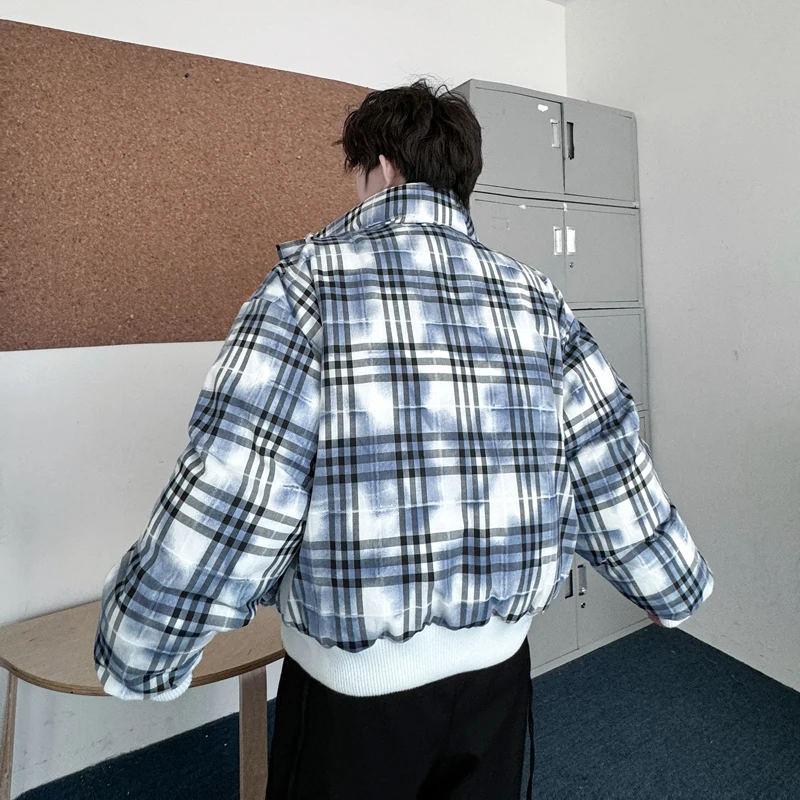 2024 новая зимняя куртка на хлопковой подкладке высококачественная клетчатая