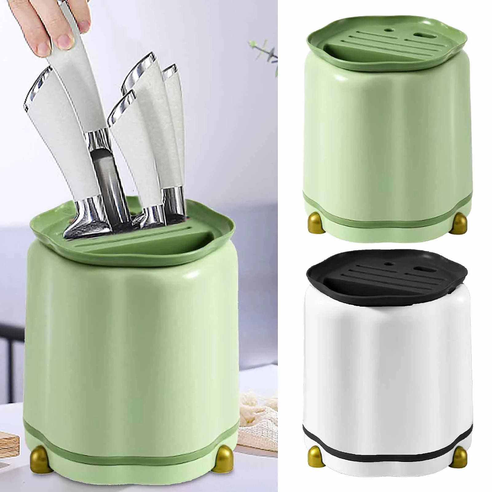 

Knife Holder Stand for Knives Multi-Function Rotating Stands for Cutlery Utensil Inserted Block Storage Tank Kitchen Accessories