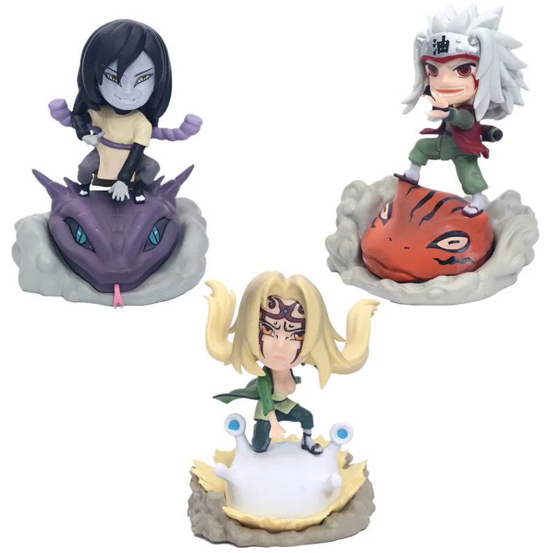 

6/One Set Anime Figure NARUTO Gaara Uzumaki Naruto Haruno Sakura Jiraiya Q Version Standing Model Cute Toy PVC Children's Gift