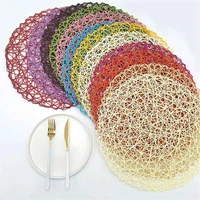 cup coaster table hollow mat round woven dining placemat pads dinnerware