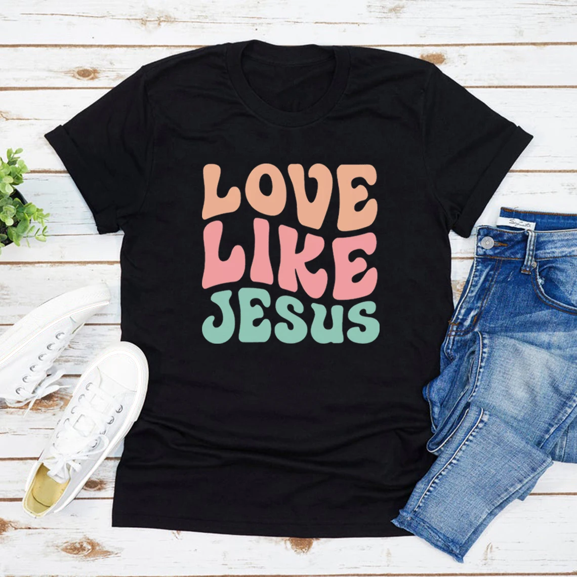 Футболка с надписью Love Like jesu