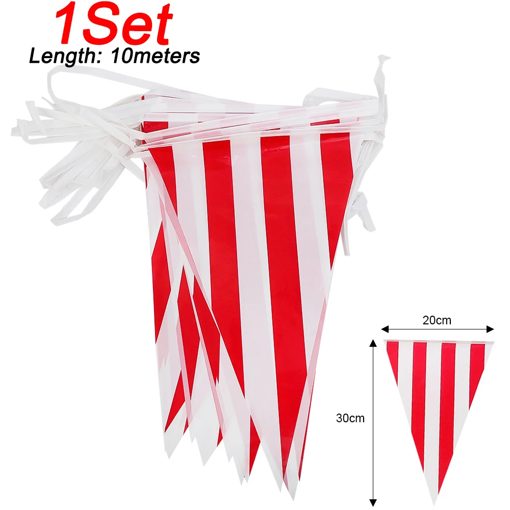 

Красный белый треугольный флаг из ПЭ 20х30 см, набор из 20 штук