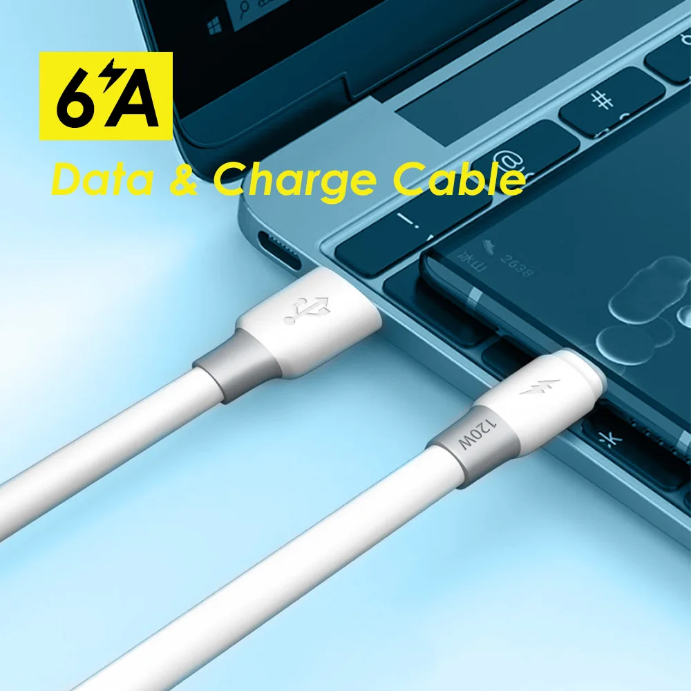 

Fast Charging Cable Usb Type C Charger Cable For Samsung Data Cord Charger For Xiaomi Huawei Usb-c Micro 6A Lightning Cable