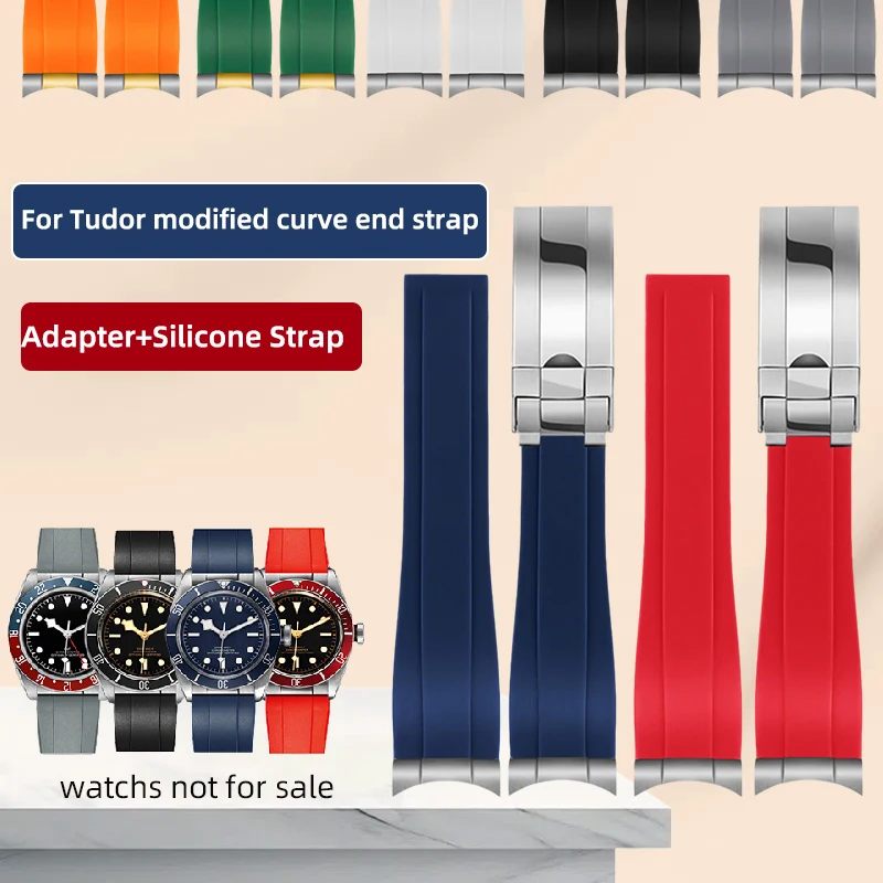 Фото Для Tudor men 1958 BB58 39 мм Ranger GMT резиновый ремешок Glamour Black Bay 41 мм Coke GMT M79363 79230R M79830 M7939G1 20 мм 21 мм 22 мм №1