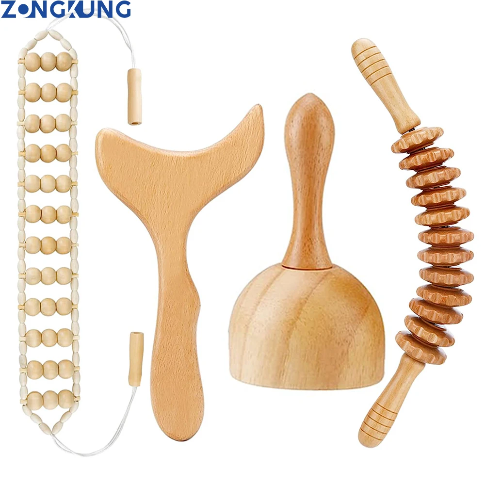 

ZONGKUNG Wood Therapy Massage Tools, Lymphatic Drainage Massager Maderoterapia Kit Wood Therapy Tools for Body Shaping Sculpting