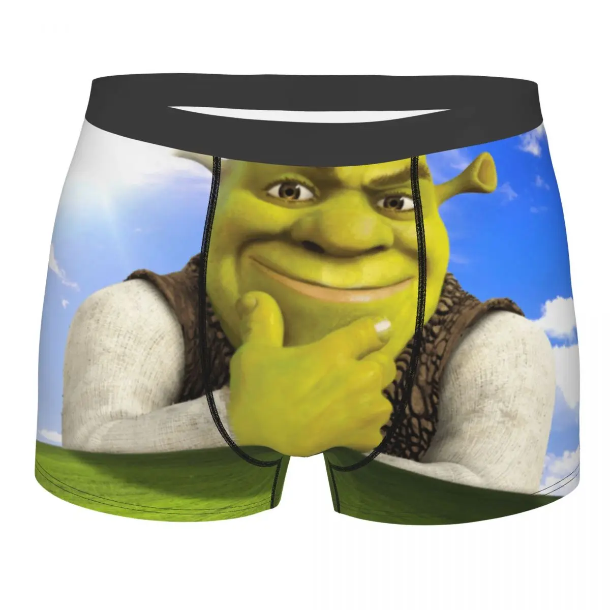 

Funny Boxer Shorts Panties Men Shrek Faces Cartoon Underwear Breathable Underpants for Homme