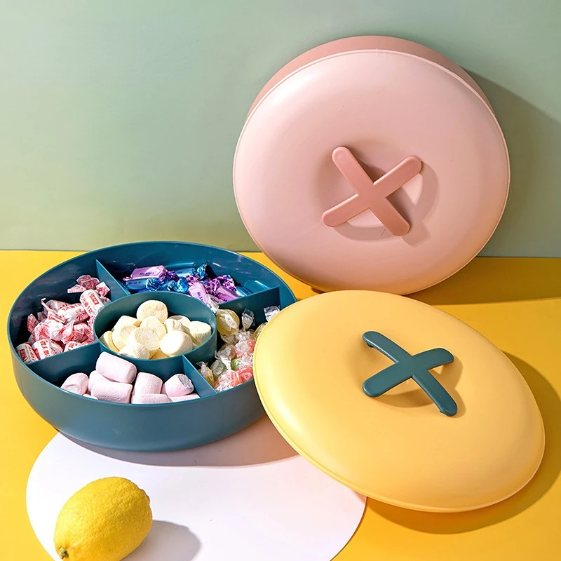 

Candy Box Living Room Dried Fruit Nut Melon Seed Box Creative Office Snack Plate Divided Singlelayer Button Fruit Box Fruit Bowl