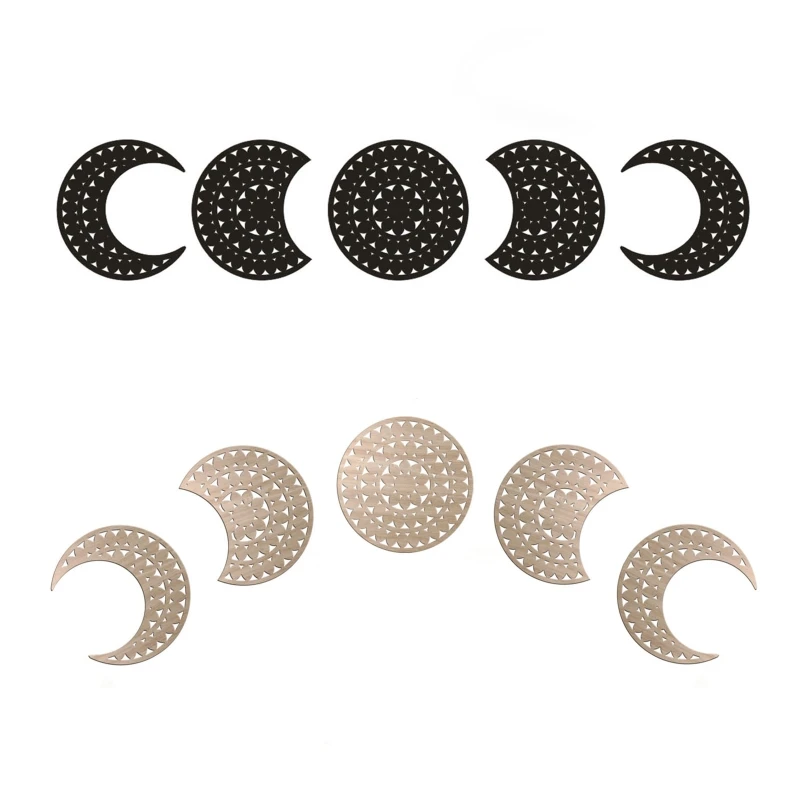 

5 Pcs Moon Phase Wall Decals 3D Wall Hollow out Sticker Mural Art Decals Background Home Nursery Decoration 2022 New