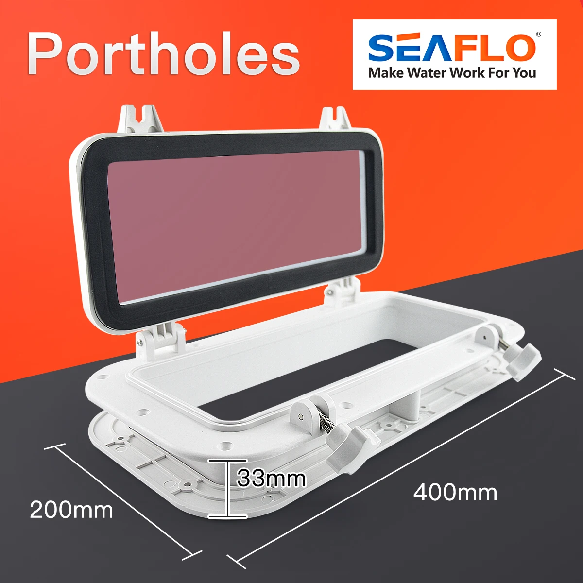 Отверстия для квадратных отверстий SEAFLO пластиковые люки Открывания Окна белого