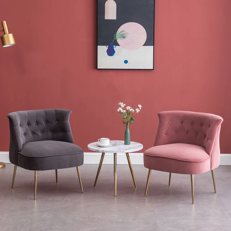 

Nordic Living room Single soft Sofa Furniture Simple Fashion Balcony Leisure Backrest Large Sofas Velvet Bedroom home Furniture