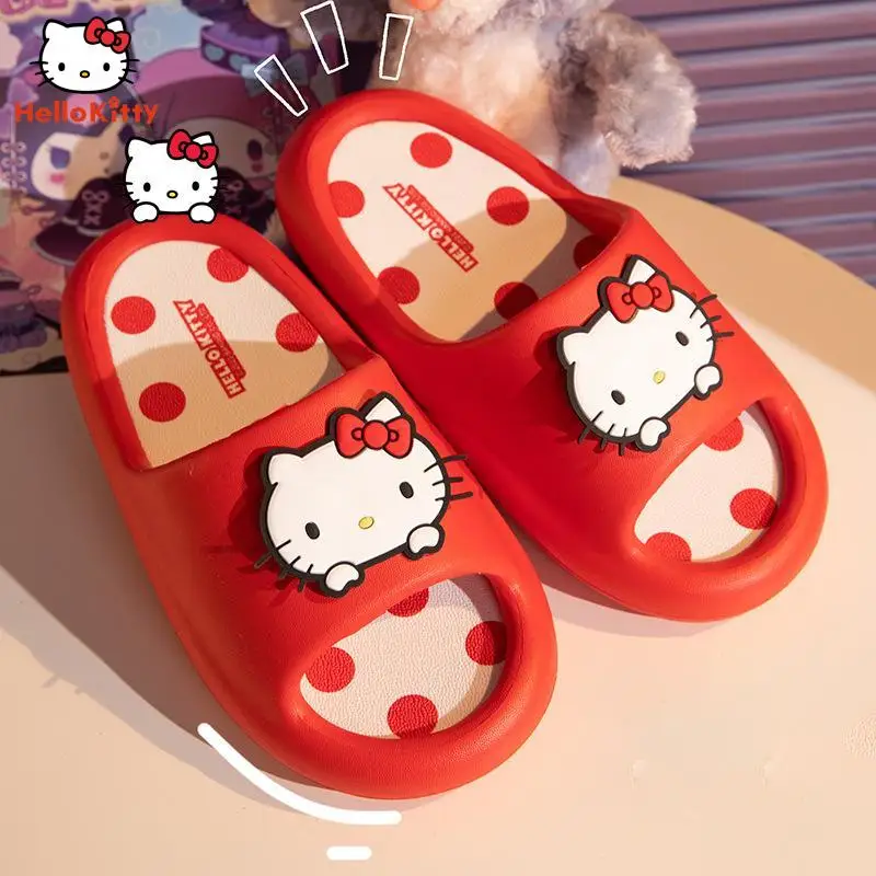 

Шлепанцы Hello Kittys женские, сандалии Sanrios Cinnamoroll с милым мультяшным рисунком, домашние, с мягкой подошвой, Нескользящие, подарок для девушки