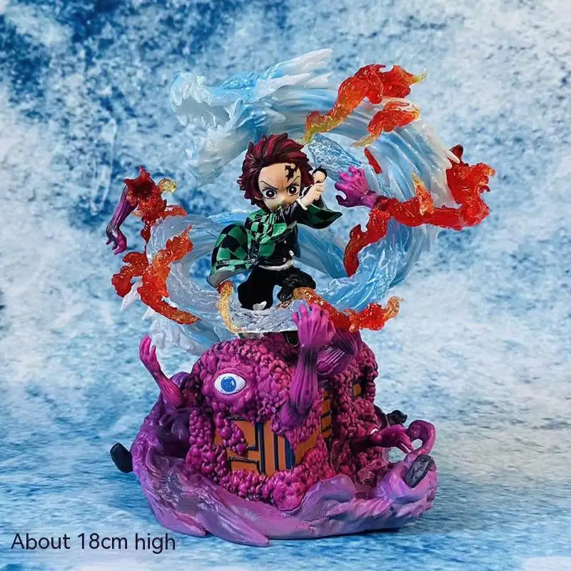 

18cm Ghost Slayer Gk Breath Of Water G5 Tanjiro Sd Statue With Box Figure Model Desktop Ornament Gift For Children's Holidays