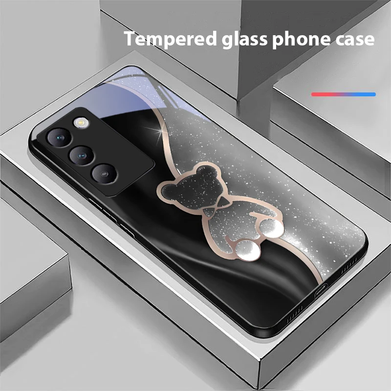 Trompe l'oeil Bear Для Y72 33S 11 03 36 96 Lite 35 16 Iqoo 12 V40 SE 5G 29 40 21 30 X80 Pro Vivo Чехол для телефона из