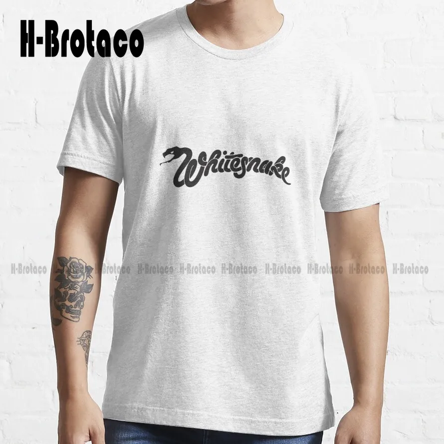 

Футболка Whitesnake 1 Мужская с коротким рукавом, трендовая хлопковая уличная простая винтажная Повседневная рубашка с дизайном
