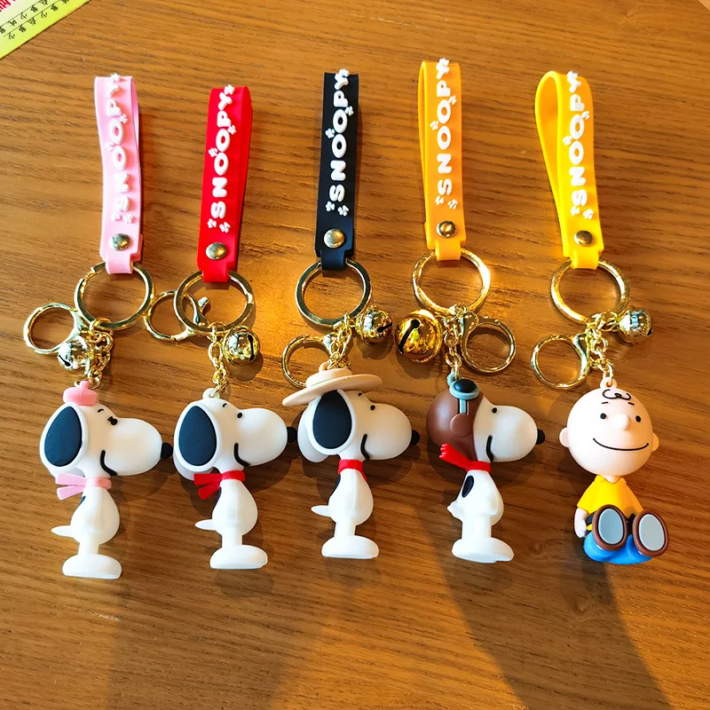 

Kawaii Snoopy Keychain Cartoon Student Backpack Toy Hanging Car Keychain Cute Girl Bag Accessories Children's Gift